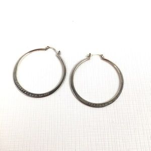 Retired TIFFANY & CO ELSA PERETTI Sterling Silver Flat Hoop Earrings